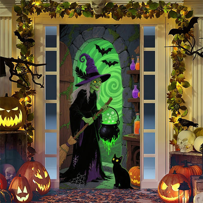 Halloween-Türposter mit großformatiger Grim-Reaper-Illustration und wiederverwendbarem PVC-Planenstoff