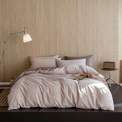 Luxuriöses Bettwäsche-Set aus Baumwollsatin mit feinem Jacquardmuster