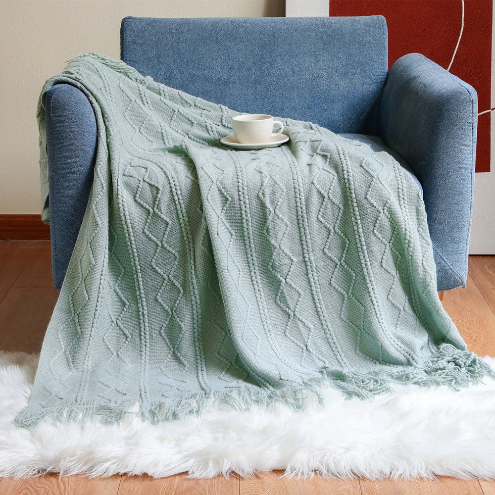 Gemütliche gestrickte Wurfdecke