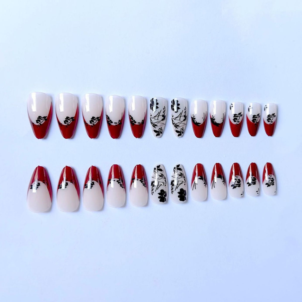 Künstlerische Blumen Stiletto Nagelkunst