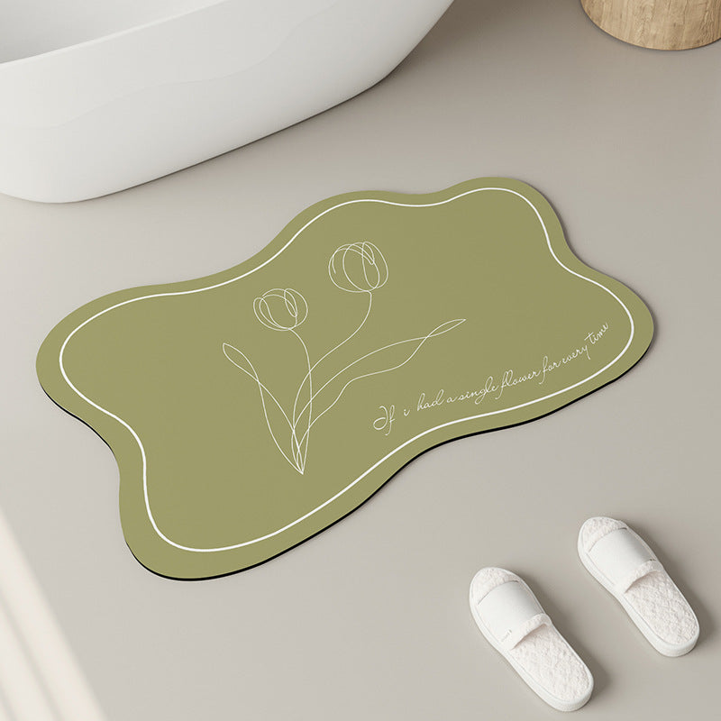 Elegante florale Design Badmatte Brehn