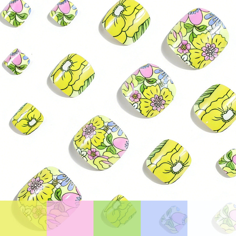 Floral Pediküre Nagelkunst Brehn