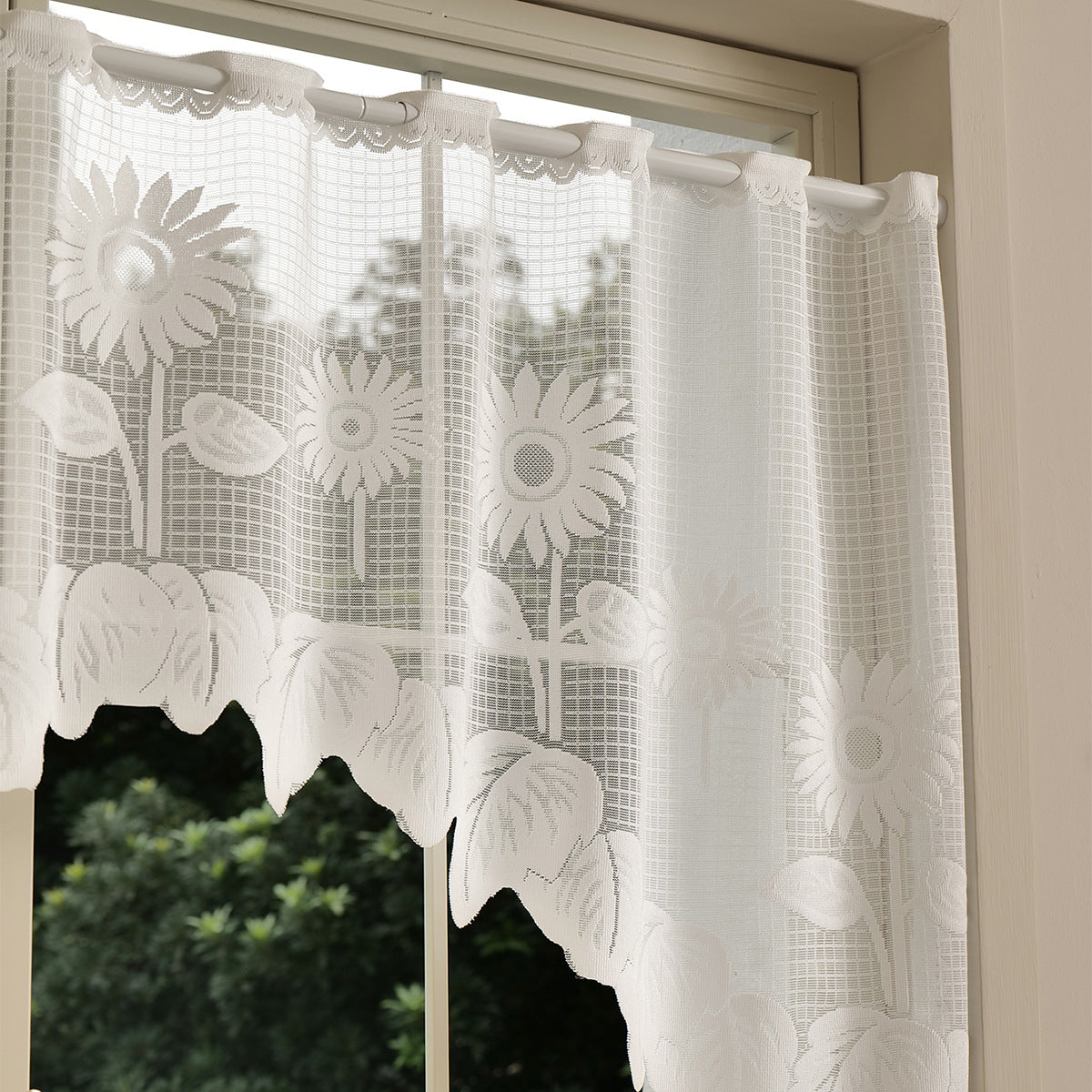 Elegante florale Spitzenfenster Vorhang Set