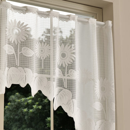 Elegante florale Spitzenfenster Vorhang Set