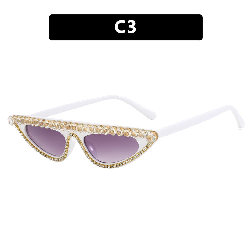 Damen Designer-Sonnenbrille im stilvollen Cat-Eye-Design mit glitzerndem Rahmen Brehn