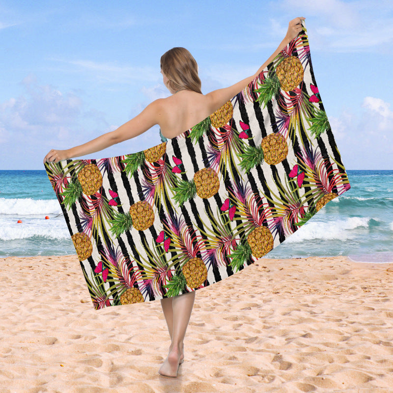 Strandtuch mit exotischem Ananas- und Palmenmuster Brehn