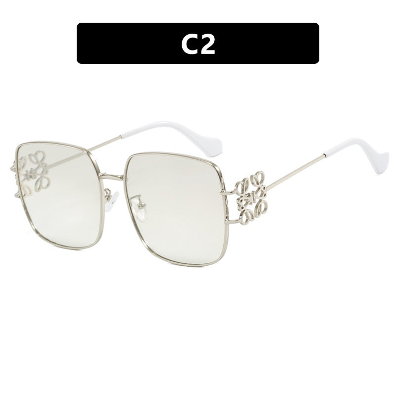 Damen quadratische Sonnenbrille mit filigranem Design und luxuriösem Metallrahmen Brehn