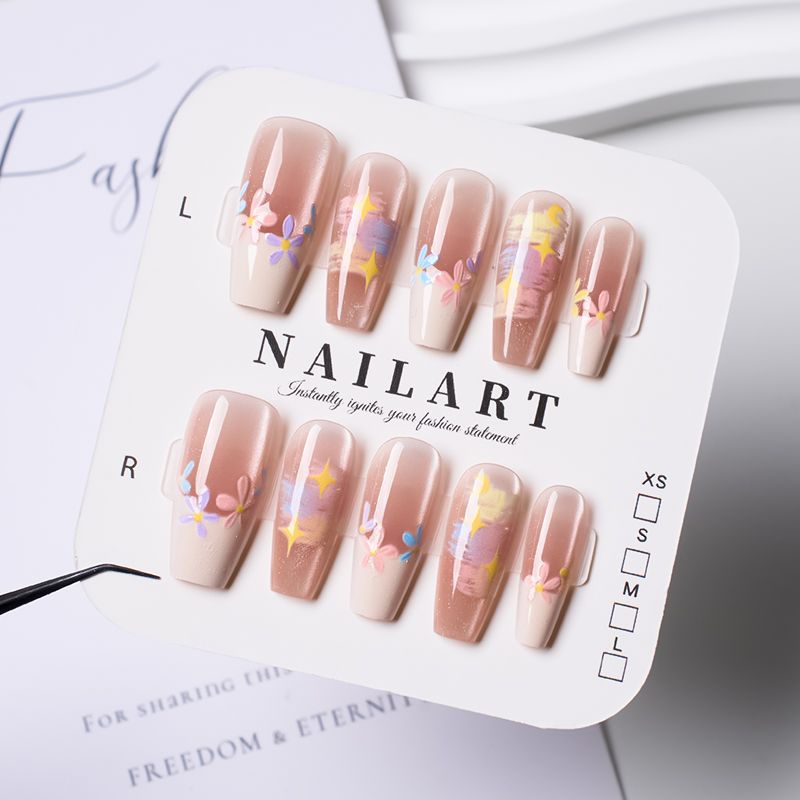 Luxus Ombre Leopard Druck Auf Nail Set Brehn