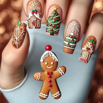 Festliches Lebkuchen-Themen-Nagelkunst-Set