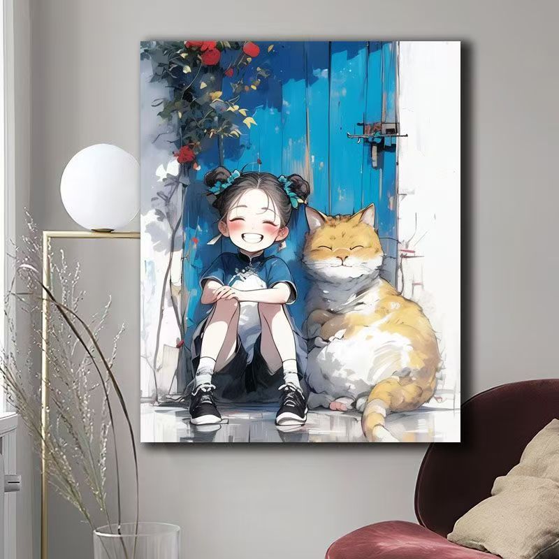 Illustriert Katze-Themen Wandkunst Brehn