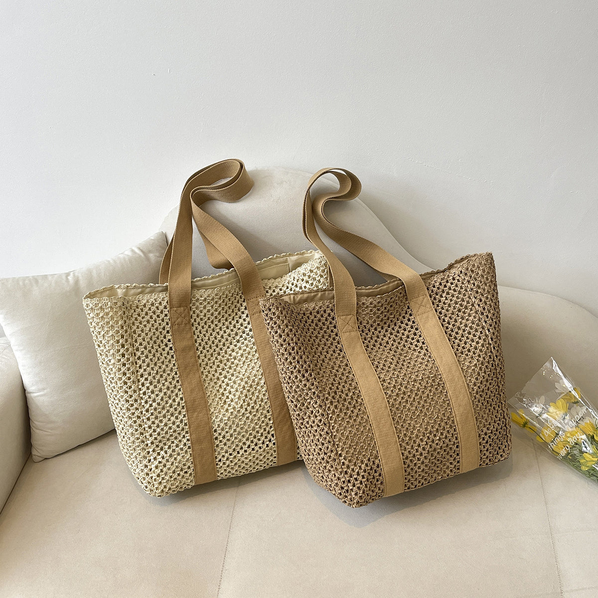 Stylische Geflochtene Strandtasche