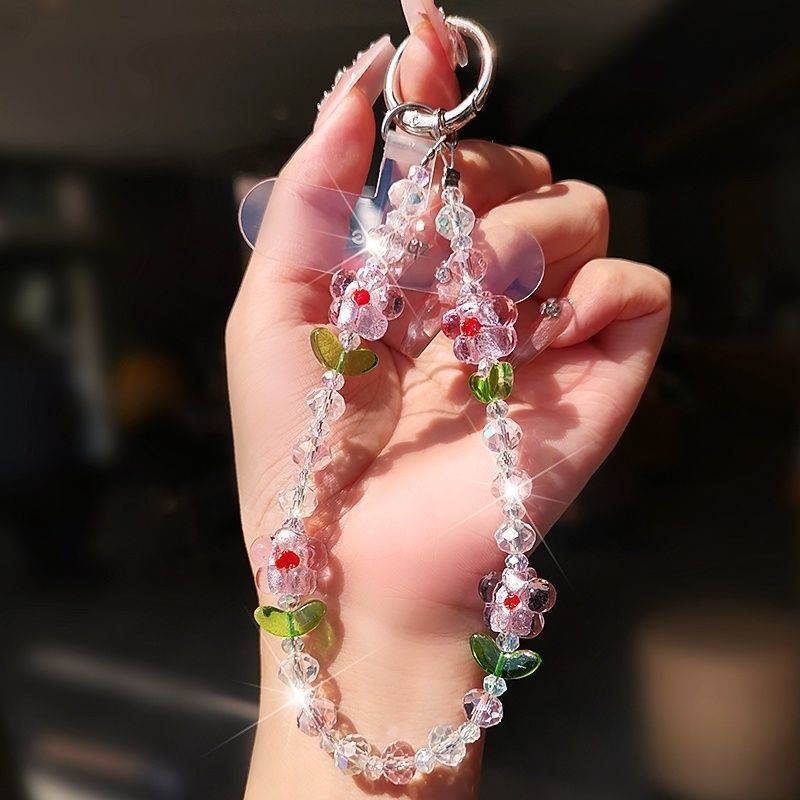 Blumige Perlen-Handykette Brehn