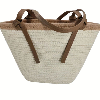 Geräumige Strandtasche mit Innovativen Ledergriffen Brehn