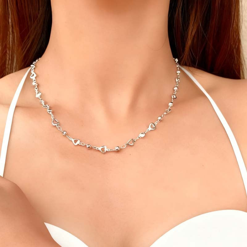 Herzförmiges Edelstein Choker Halskette Brehn