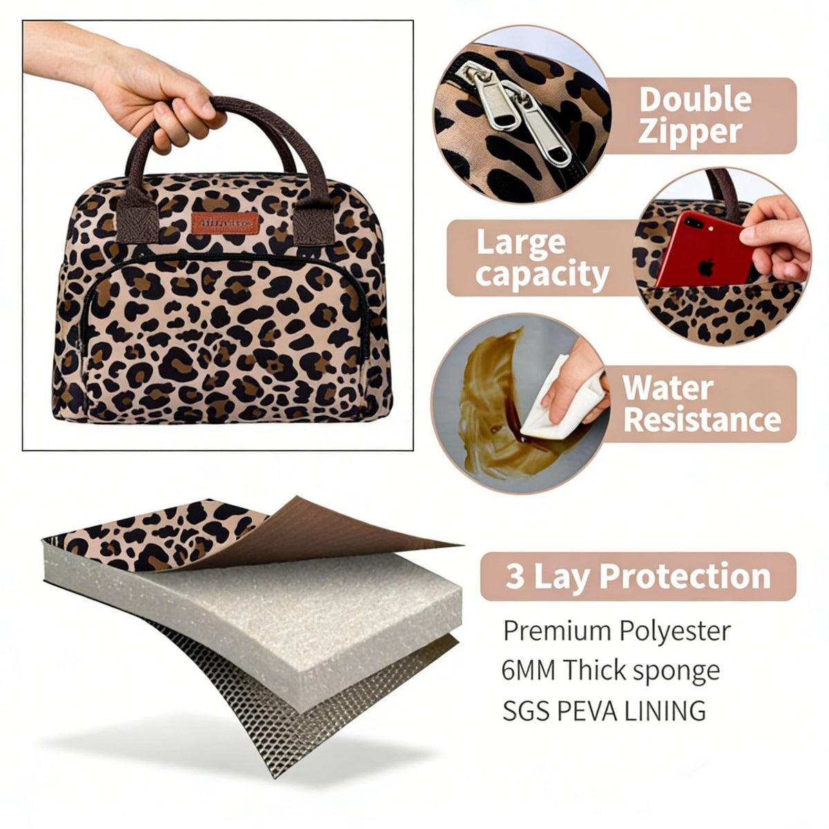 Stylische Leopardenmuster-Handtasche
