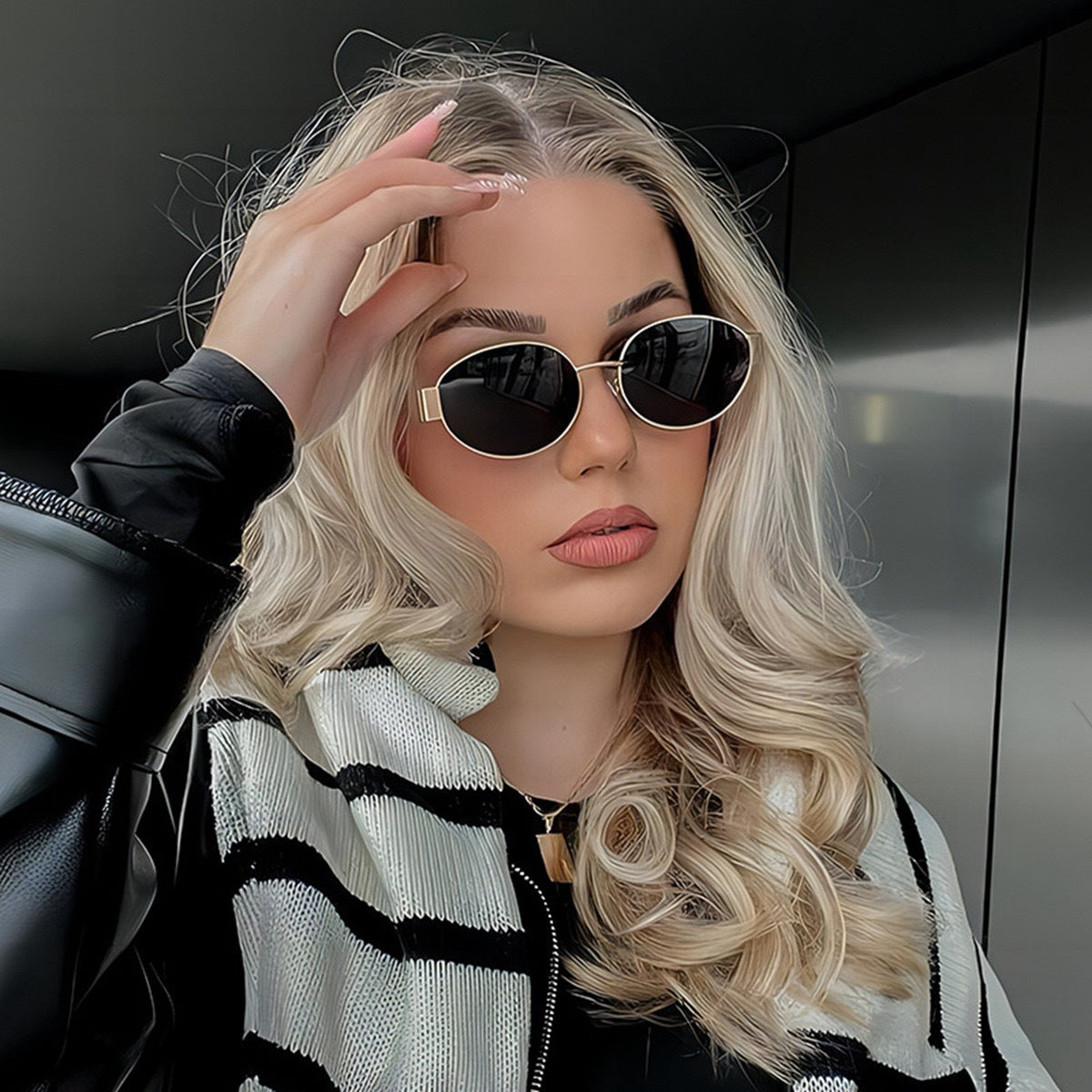 Damen stylische Metallsonnenbrille Brehn