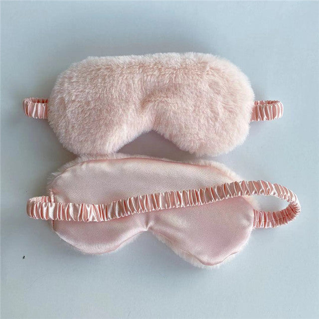 Damen nan weiche Plüsch Schlafmaske mit ergonomischer Polsterung und elastischem Komfortband Brehn