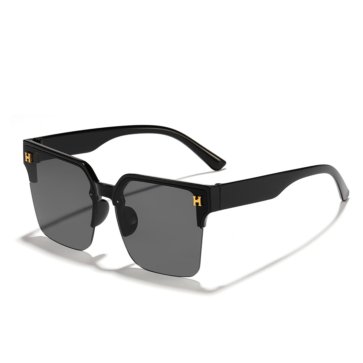 Damen moderne quadratische Sonnenbrille mit transparentem Rahmen Brehn