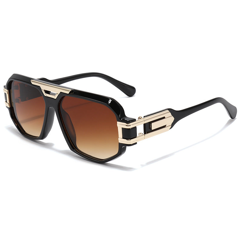 Statement Quadratrahmen Sonnenbrille mit dekorativen goldenen Akzenten Brehn