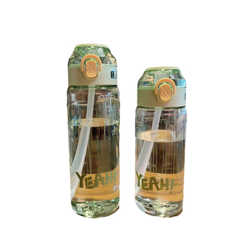 Damen Ergonomische Trinkflasche mit integriertem Strohhalm Brehn