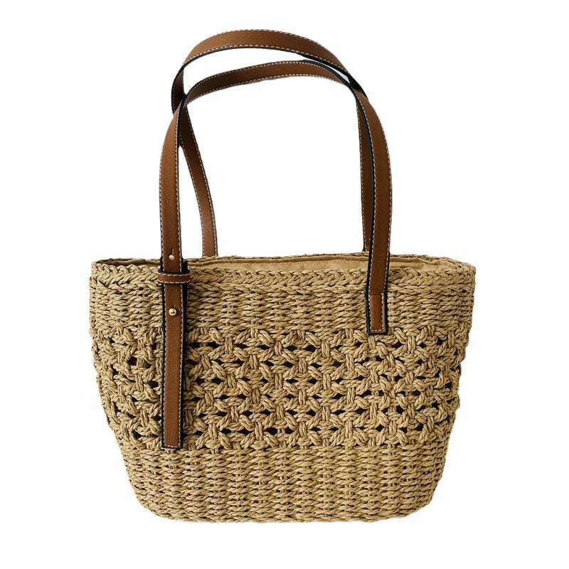 Handgefertigte Strandtasche mit Hochwertigen Ledergriffen Brehn