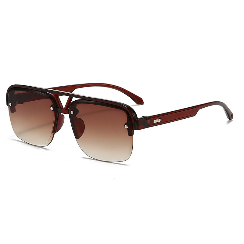 Damen modische quadratische Sonnenbrille mit transparentem Rahmen Brehn
