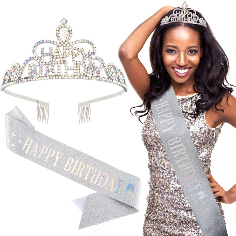 Damen Funkenkrone mit „Happy Birthday“ Schriftzug Brehn
