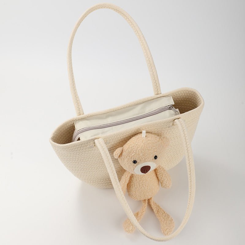 Damen Handtasche mit niedlichem Kuschel-Bären-Akzent Brehn