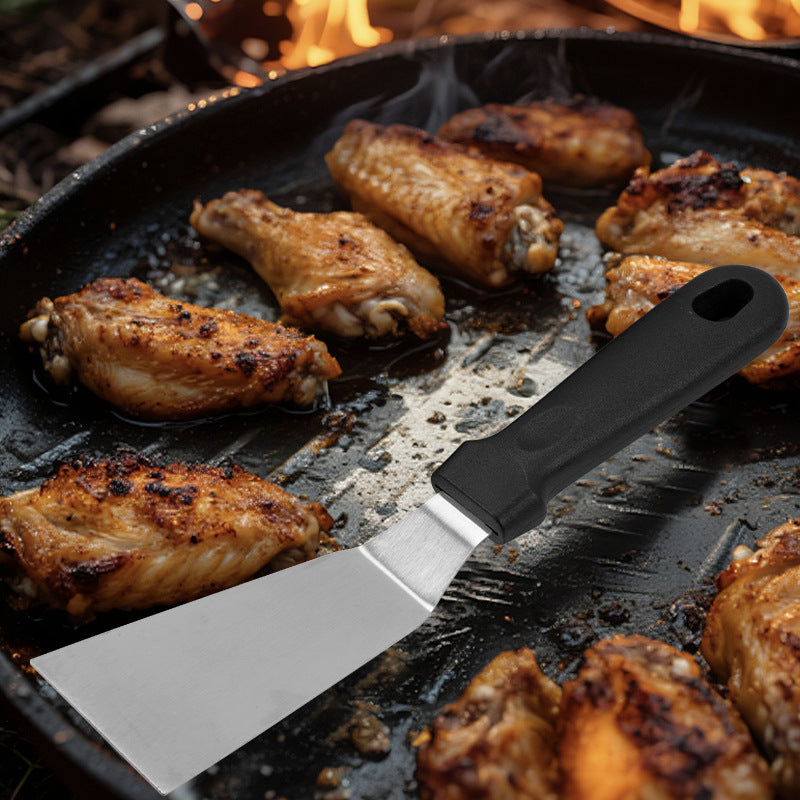 Profi Grillplatte Aus Edelstahl mit Hoher Randkante und Robuster Spachtel Brehn