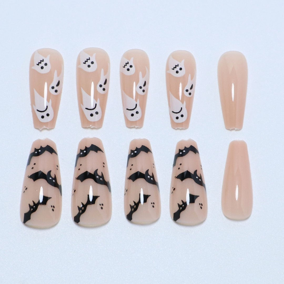 Künstlerisches Abstract Press-On Nagelset Brehn