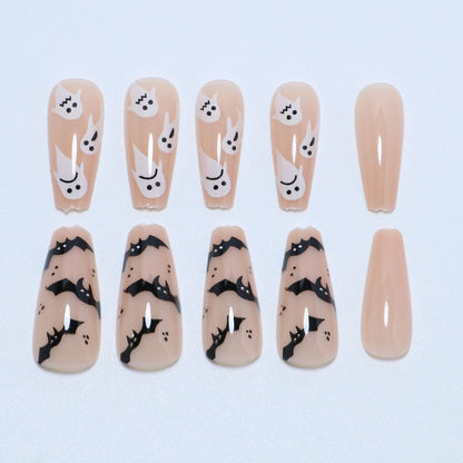 Künstlerisches Abstract Press-On Nagelset Brehn
