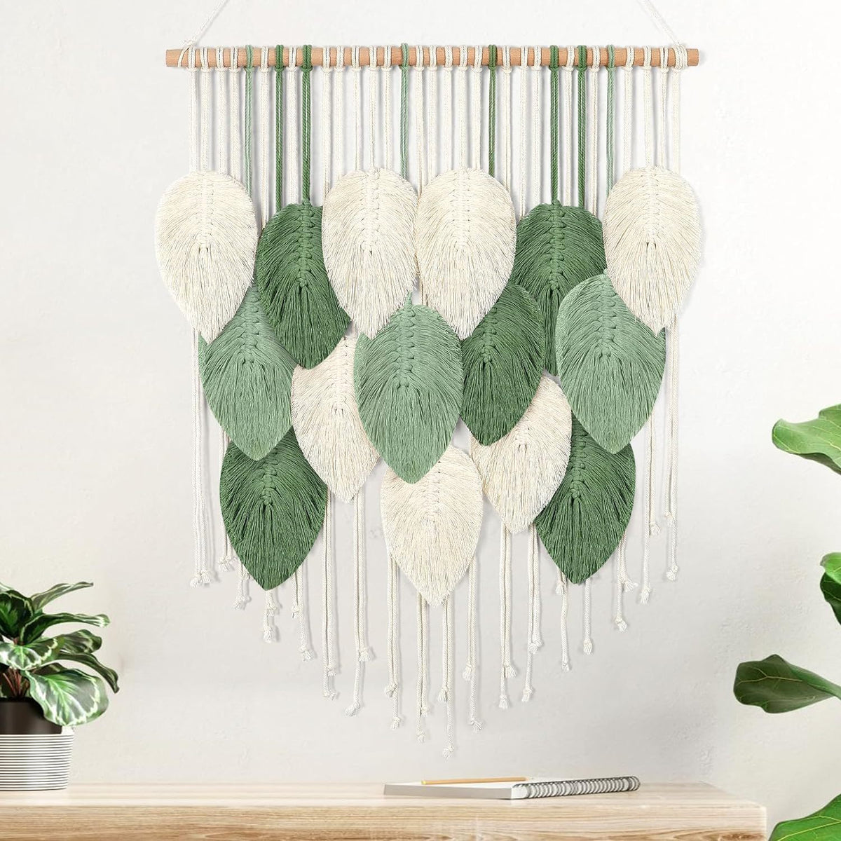 Macrame-Blatt-Wandbehang-Teppich Brehn