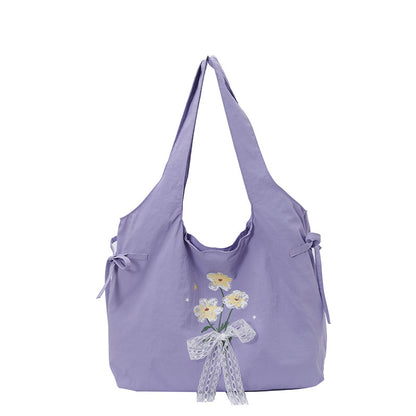 Blumenbestickte Schulter-Tote-Bag