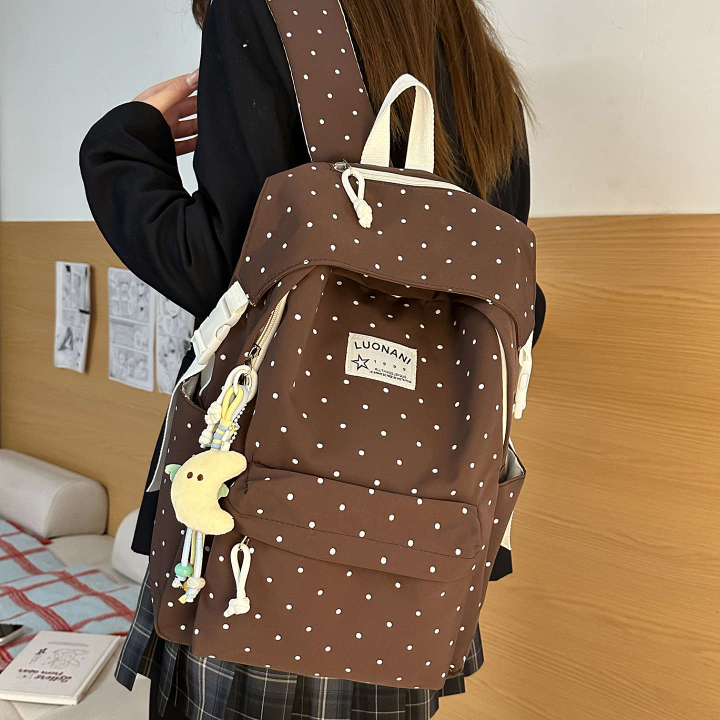 Punkte-Canvas-Rucksack Brehn