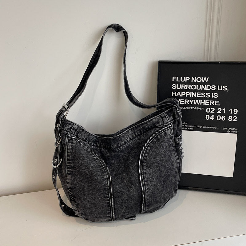 Modische Denim Schultertasche Brehn