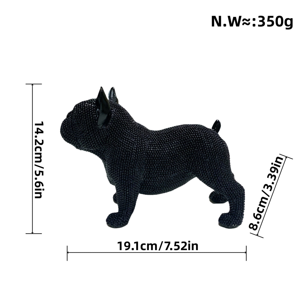 Dekorative Französische Bulldogge Skulptur Brehn