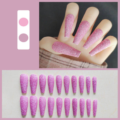 Glänzendes Langes Coffin Press-On Nails Set