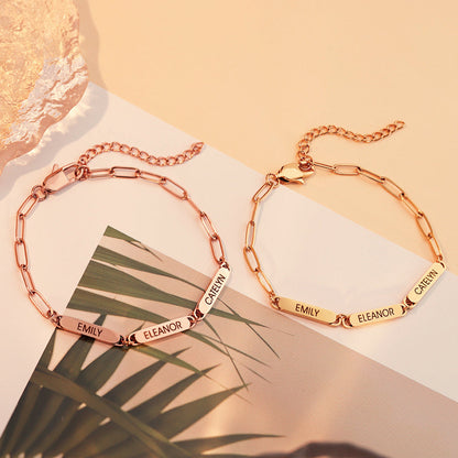 Brehn | Personalisierte Familiennamen Paperclip Armband