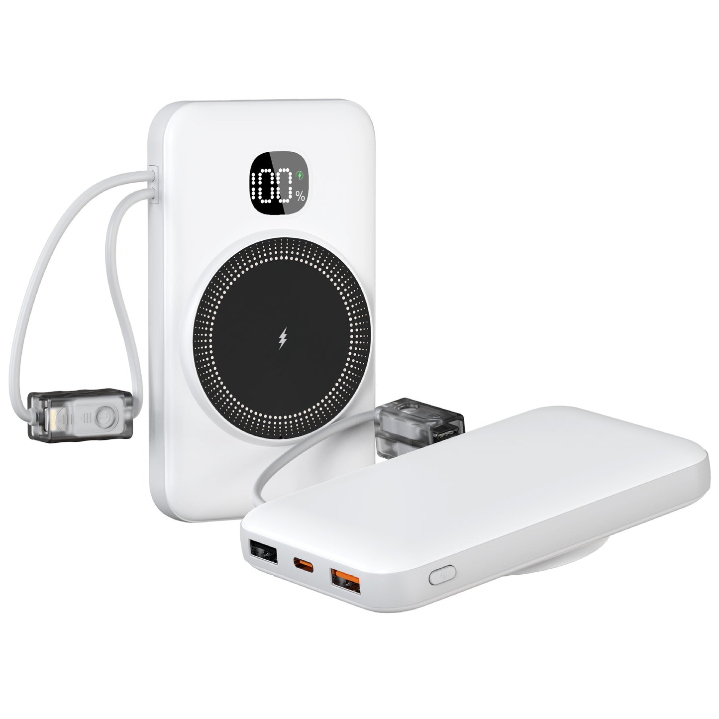 Tragbare Powerbank mit Integrierter Induktiver Schnellladefunktion und Led-Ladestandsanzeige Brehn