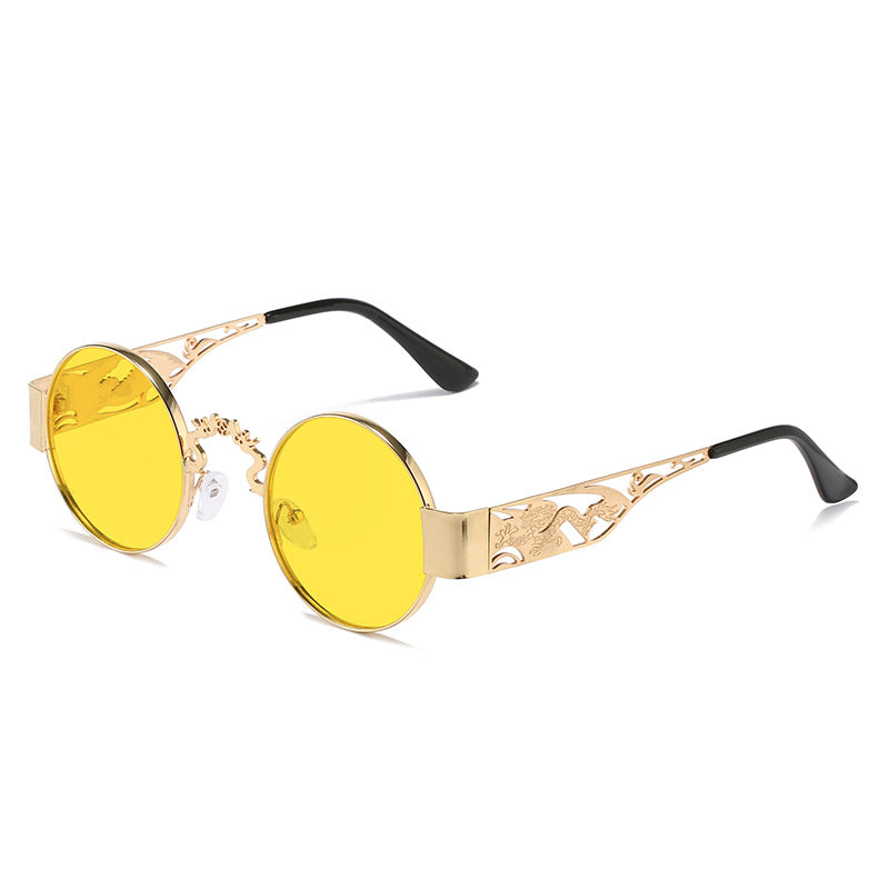 Damen künstlerische runde Sonnenbrille mit elegantem filigranen Rahmen Brehn