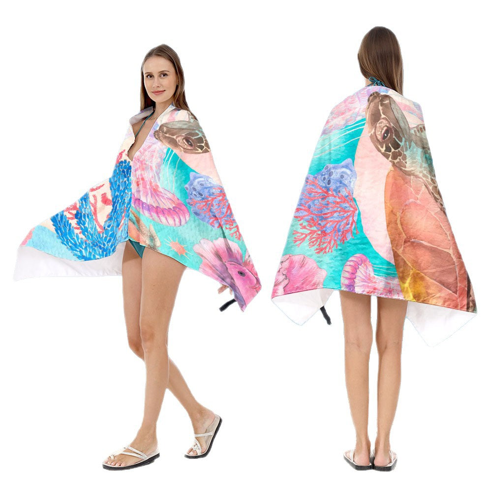 Kapuzen-Badeponcho mit Mandala-Motiv Brehn