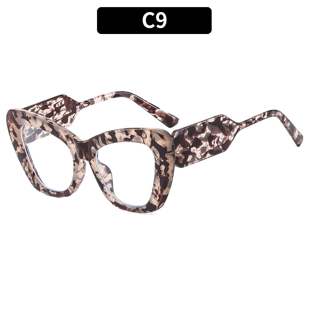 Künstlerische Oversized Katzenaugenbrille