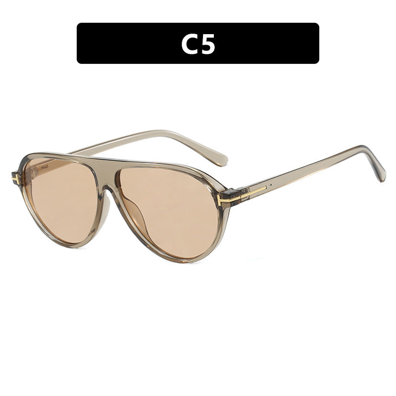 Damen trendige Oversized-Sonnenbrille mit elegantem Metallrahmen und UV-Schutz Brehn