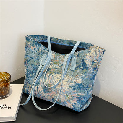 Florale bestickte Tragetasche