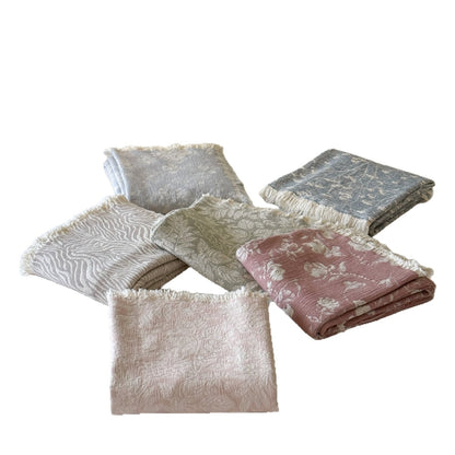 Wendbare leichte Jacquard Baumwoll-Leinen Decke mit Fransen