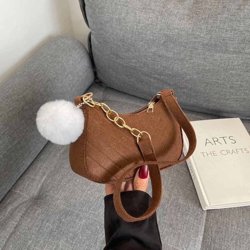 WoStylish Kunstfell Mini Handtasche Brehn