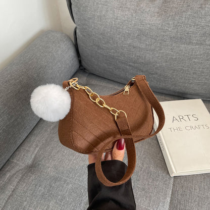 WoStylish Kunstfell Mini Handtasche Brehn