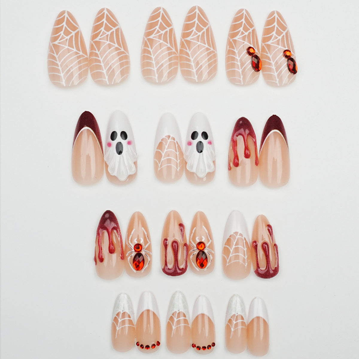 Themenbezogenes Halloween Press-On Nagelkunstset