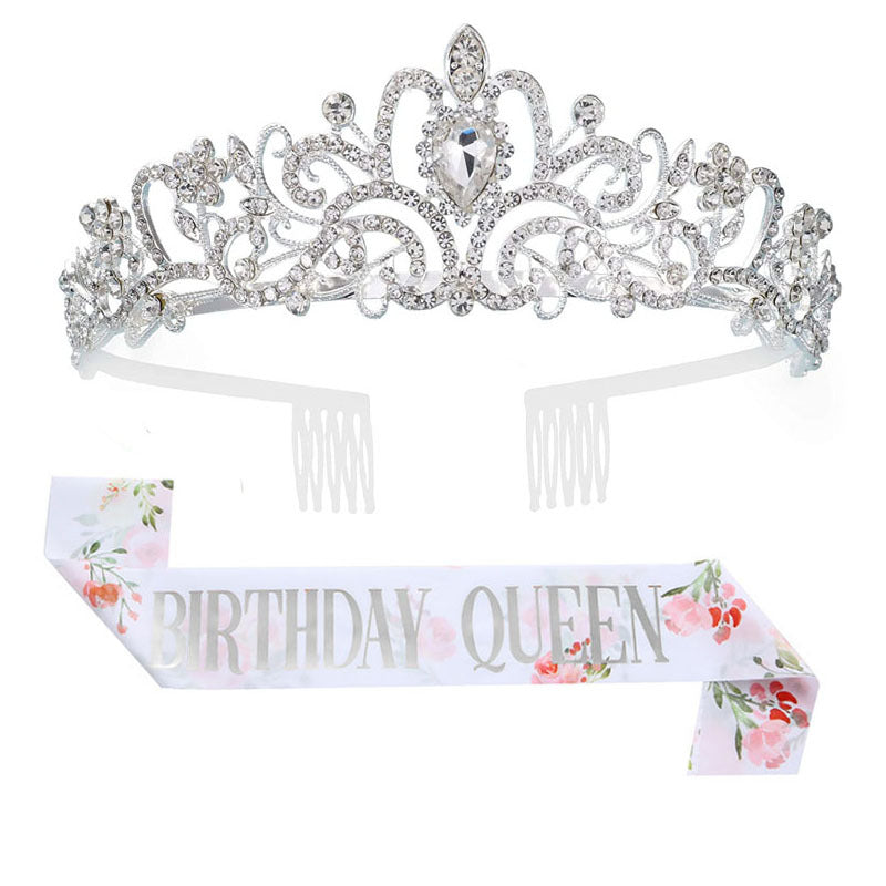 Damen Festliche Krone mit eleganter Schärpe Brehn