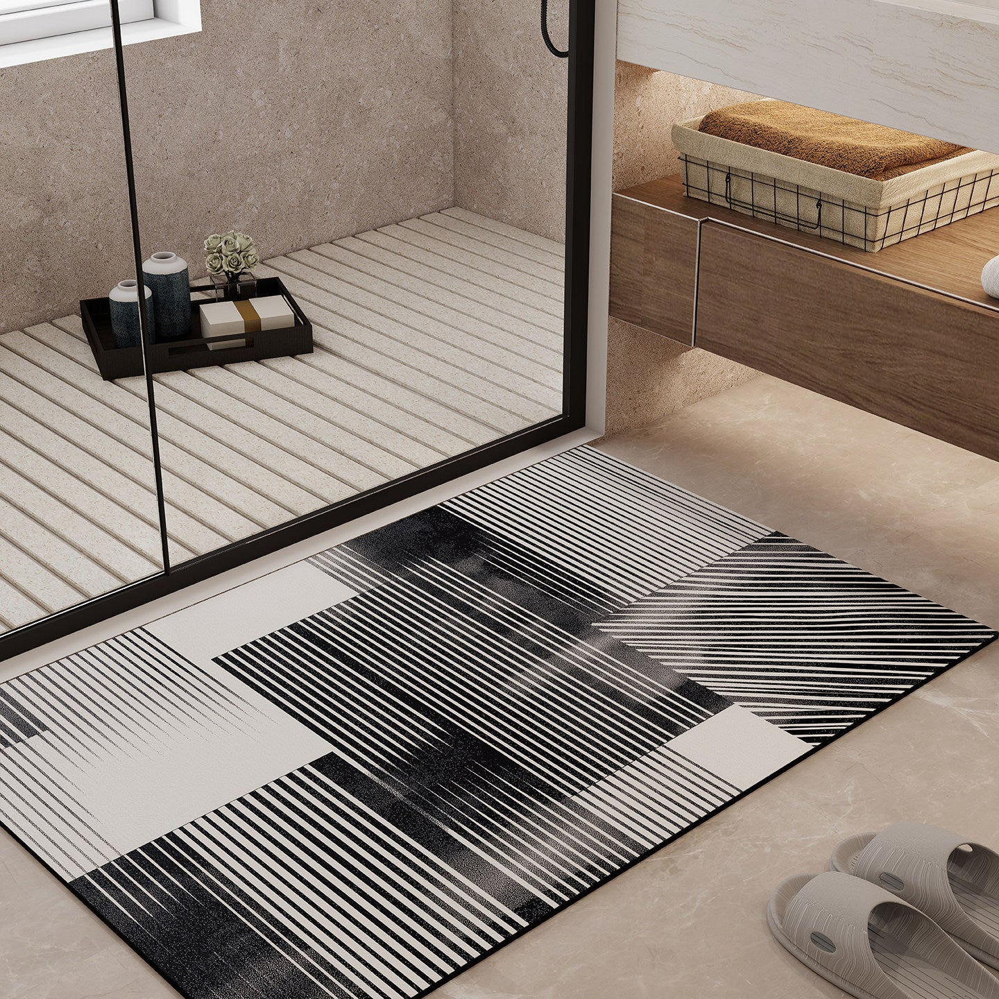 Geometrisches Muster Badematte Brehn